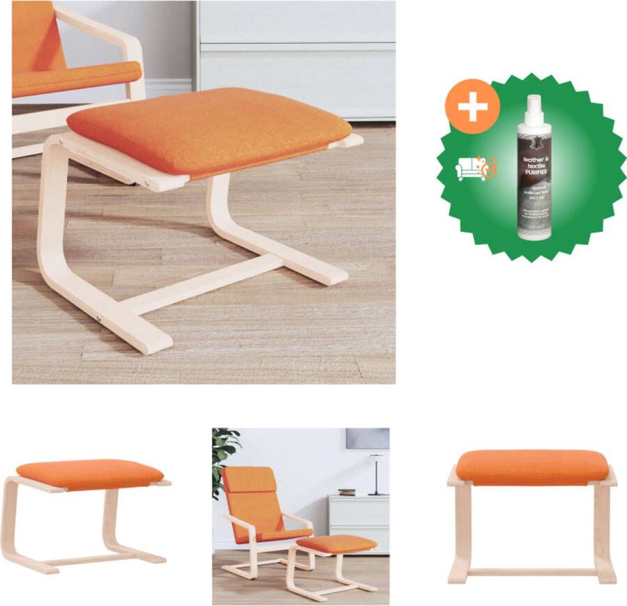 VidaXL Voetenbank 51x41x40 cm stof donkergeel Voetenbankje Inclusief Reiniger