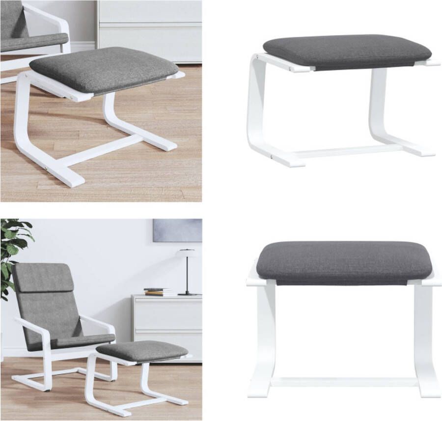 VidaXL Voetenbank 51x41x40 cm stof donkergrijs Voetenbank Voetenbanken Voetenbankje Voetensteun