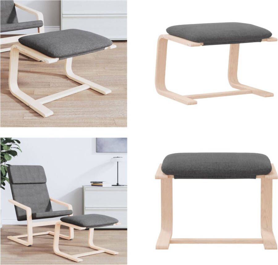 VidaXL Voetenbank 51x41x40 cm stof donkergrijs Voetenbank Voetenbanken Voetenbankje Voetensteun