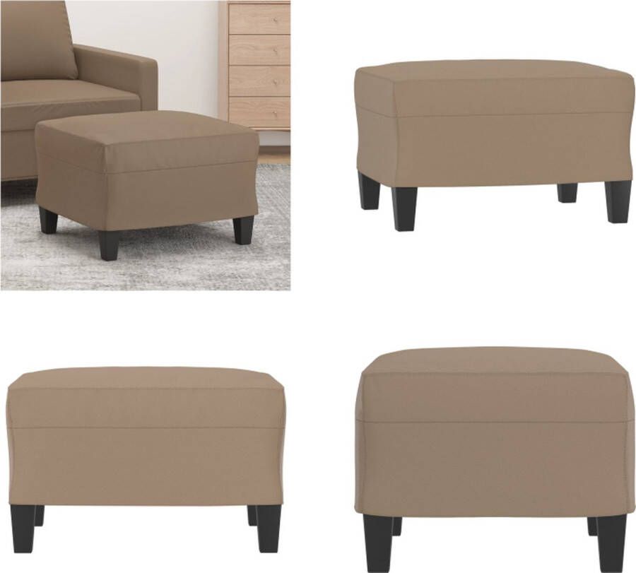 VidaXL Voetenbank 60x50x41 cm kunstleer cappuccino Voetenbank Voetenbanken Voetenbankje Voetensteun - Foto 2