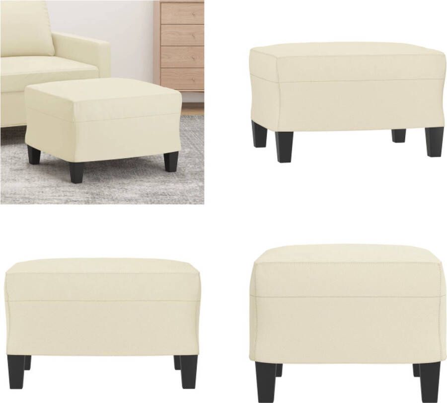 VidaXL Voetenbank 60x50x41 cm kunstleer crèmekleurig Voetenbank Voetenbanken Voetenbankje Voetensteun