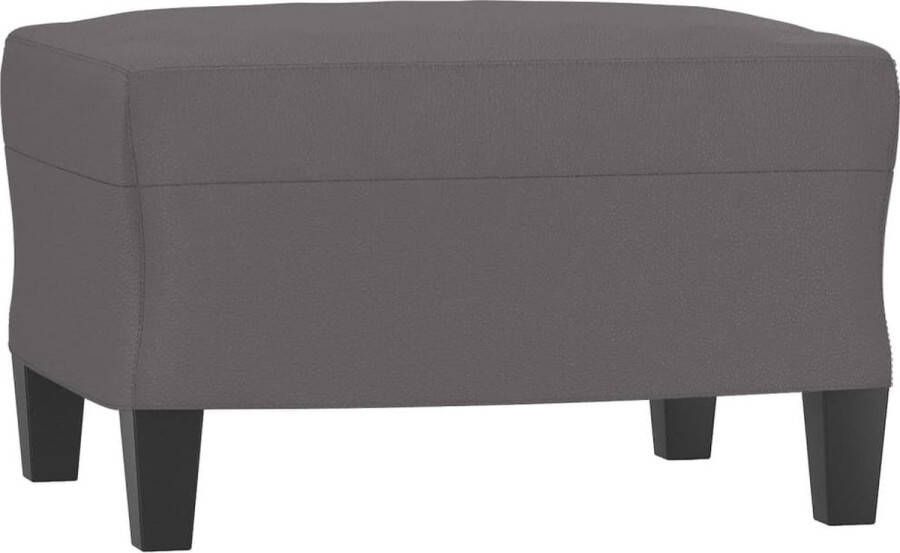 The Living Store Voetenbank Grijs Kunstleer 60 x 50 x 41 cm Voetenbank Grijze Lounge Stoel Kunstleder Meubels Relaxstoel - Foto 3