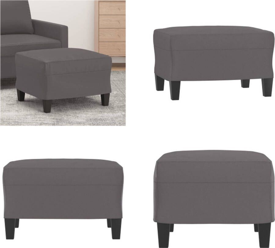 VidaXL Voetenbank 60x50x41 cm kunstleer grijs Voetenbank Voetenbanken Voetenbankje Voetensteun