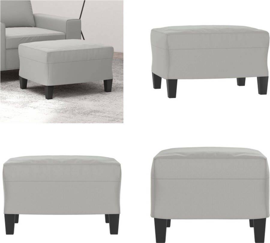 VidaXL Voetenbank 60x50x41 cm microvezelstof lichtgrijs Voetenbank Voetenbanken Voetenbankje Voetensteun