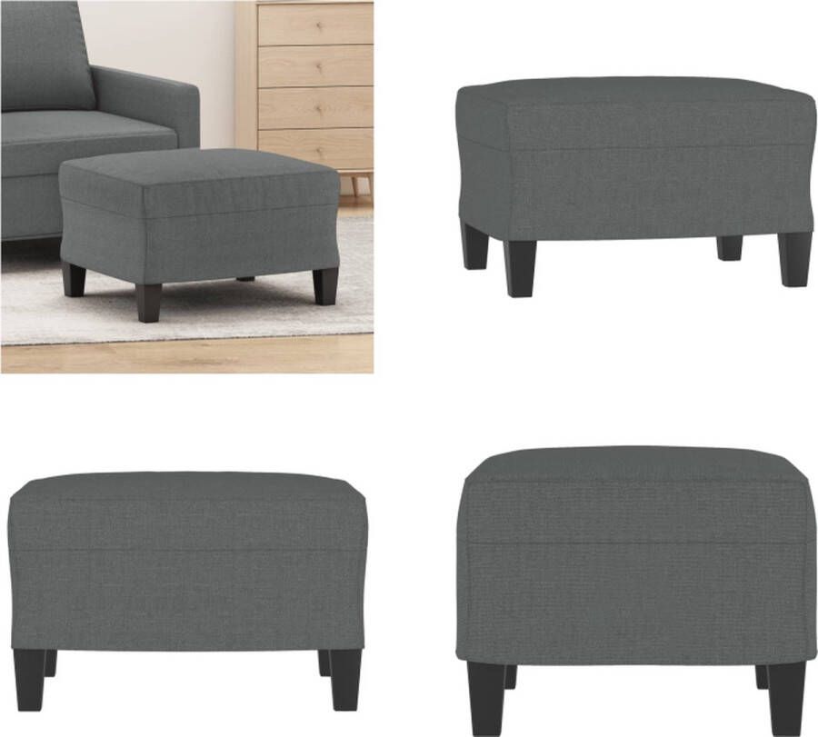 VidaXL Voetenbank 60x50x41 cm stof donkergrijs Voetenbank Voetenbanken Voetenbankje Voetensteun