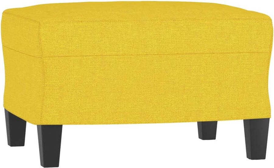 VidaXL Voetenbank 60x50x41 cm Geel Polyester Voetenbank Stoffen Voetenbank Moderne Voetenbank Gele Voetenbank Kleine Voetenbank Bijzettafel Extra Zithoek Lounge Meubels - Foto 5