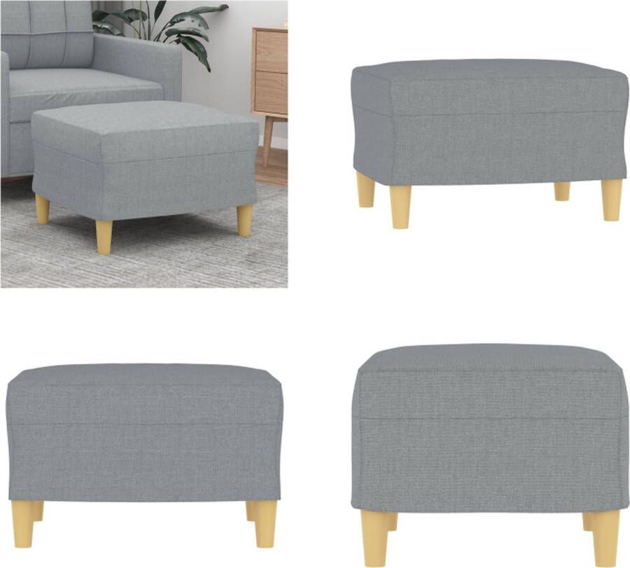 The Living Store Voetenbank Lichtgrijs 60 x 50 x 41 cm Comfortabel en stabiel Voetbank Voetenbank Relaxstoel Lounge Stoel Comfortabele Stoel - Foto 2
