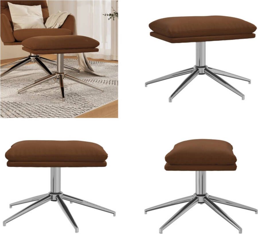 VidaXL Voetenbank 60x60x35 cm microvezelstof bruin Voetenbank Voetenbanken Voetenbankje Voetensteun - Foto 2