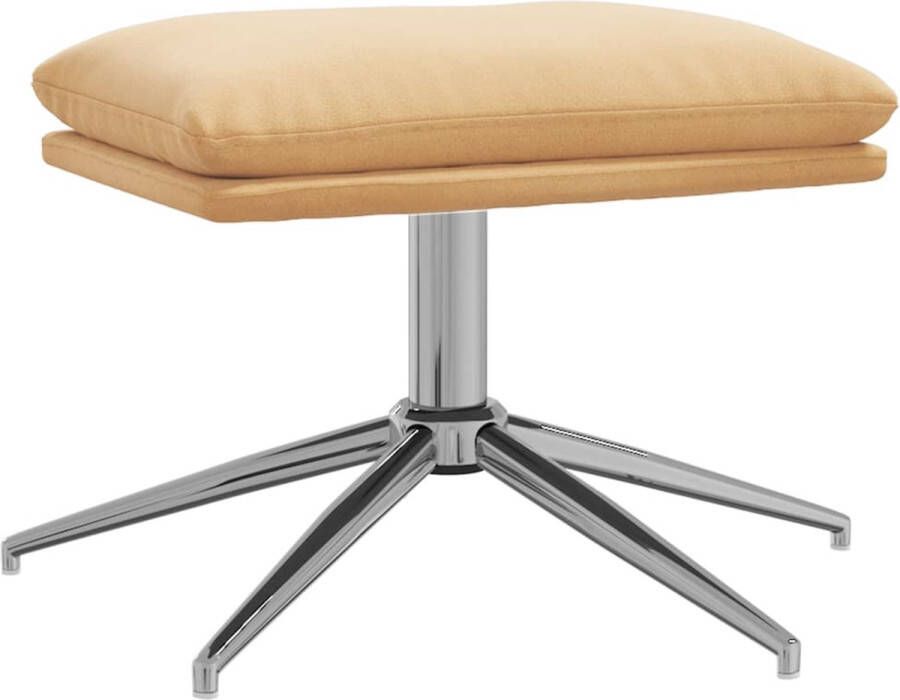 VidaXL Voetenbank Microvezelstof crèmekleurig Voetenbank Voetenbankje Microfiber Meubilair Lounge Stoel Bijzettafel - Foto 2
