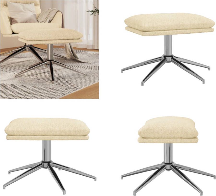 VidaXL Voetenbank 60x60x35 cm microvezelstof crèmekleurig Voetenbank Voetenbanken Voetenbankje Voetensteun