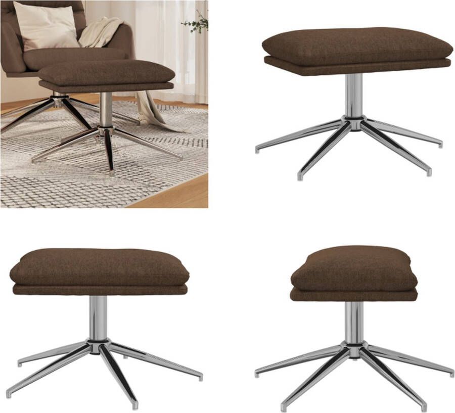 VidaXL Voetenbank 60x60x35 cm stof bruin Voetenbank Voetenbanken Voetenbankje Voetensteun