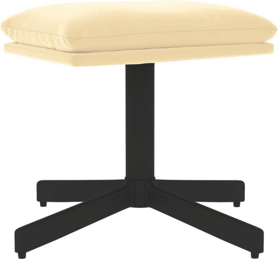 VidaXL Voetenbank 60x60x36 cm fluweel crèmewit Voetenbank Voetenbanken Voetenbankje Voetensteun