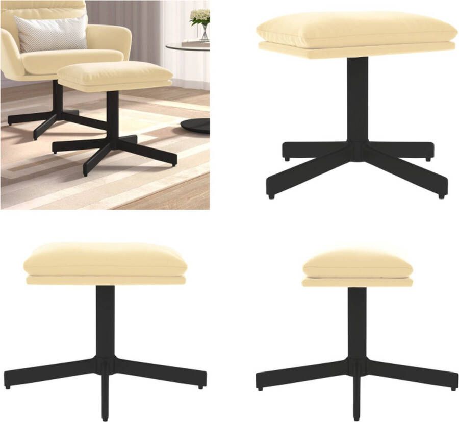 VidaXL Voetenbank Fluweel Crèmewit 60x60x36 cm Voetbank Voetenbank Relaxstoel Lounge Stoel Salontafel Woonkamer Meubilair Luxe Meubel Fluweel Meubilair Creme Wit Meubilair Moderne Voetbank Stapelbare Stoel - Foto 3