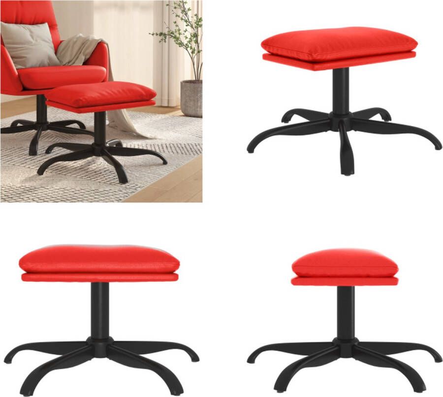 VidaXL Voetenbank 60x60x36 cm kunstleer rood Voetenbank Voetenbanken Voetenbankje Voetensteun - Foto 2