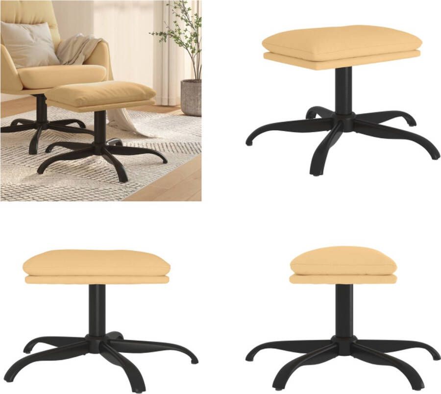 VidaXL Voetenbank 60x60x36 cm microvezelstof crèmekleurig Voetenbank Voetenbanken Voetenbankje Voetensteun