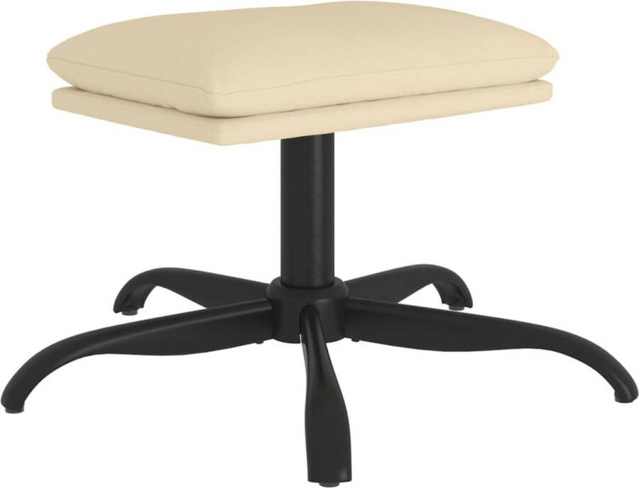 VidaXL Voetenbank Fluwelen stof Metalen poten Flexibel ontwerp Crèmewit 60x60x36cm Montage vereist Voetenbankje - Foto 3