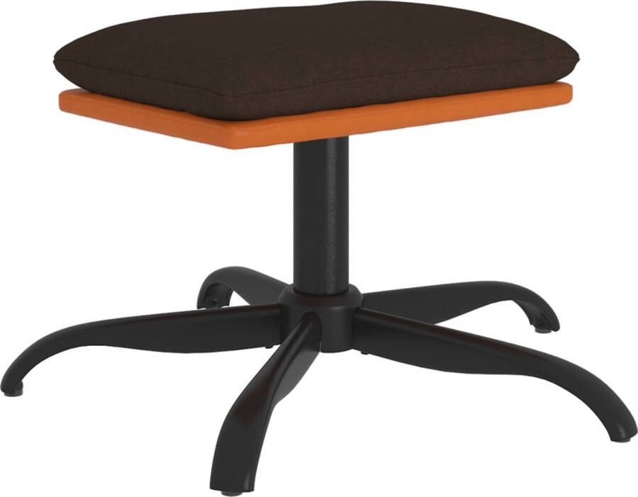 VidaXL Voetenbank Voetenbanken Voetenbankje Voetensteun Voetenbank 60x60x36 cm stof en kunstleer bruin - Foto 2