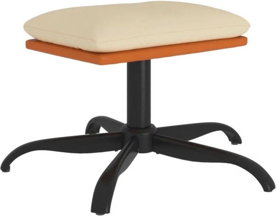 VidaXL Voetenbank 60x60x36 cm crèmekleurig Voetenbank Stoffen Voetenbank Kunstleder Voetenbank Lounge Meubilair Relaxstoel Bijzettafel - Foto 3