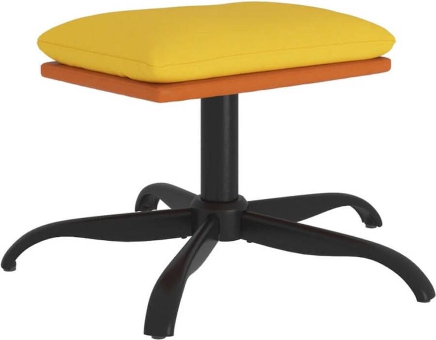 VidaXL Voetenbank 60x60x36 cm stof en kunstleer mosterdgeel Voetenbank Voetenbanken Voetenbankje Voetensteun