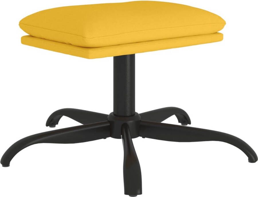 VidaXL Voetenbank 60x60x36 cm fluweel mosterdgeel Voetenbank Voetenbanken Voetenbankje Voetensteun - Foto 2