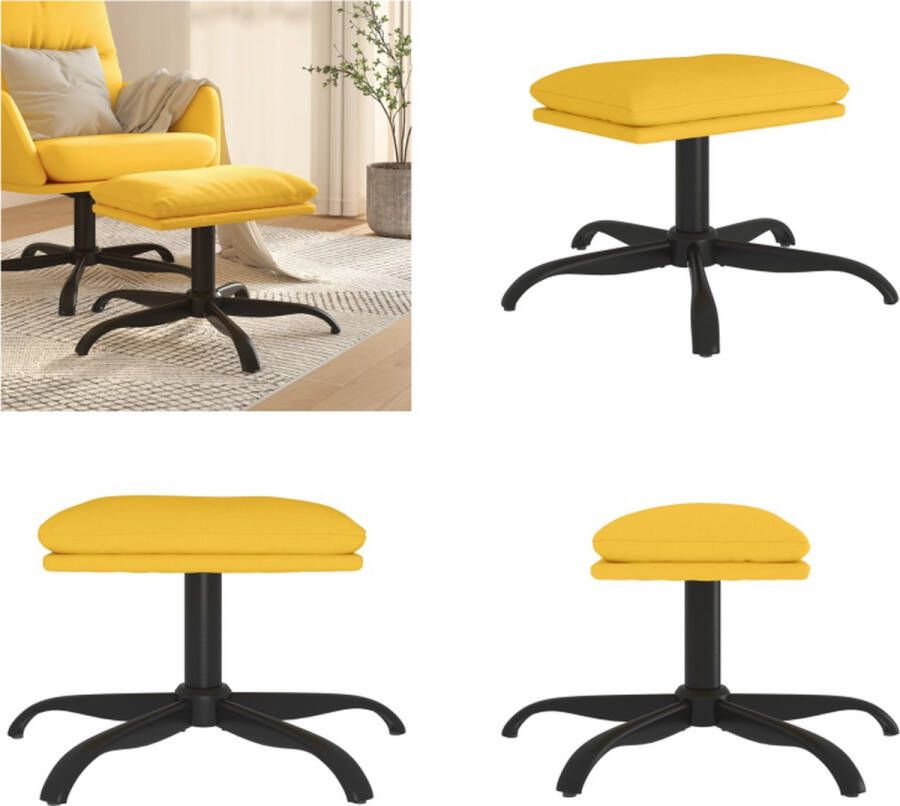 VidaXL Voetenbank 60x60x36 cm stof mosterdgeel Voetenbank Voetenbanken Voetenbankje Voetensteun - Foto 2