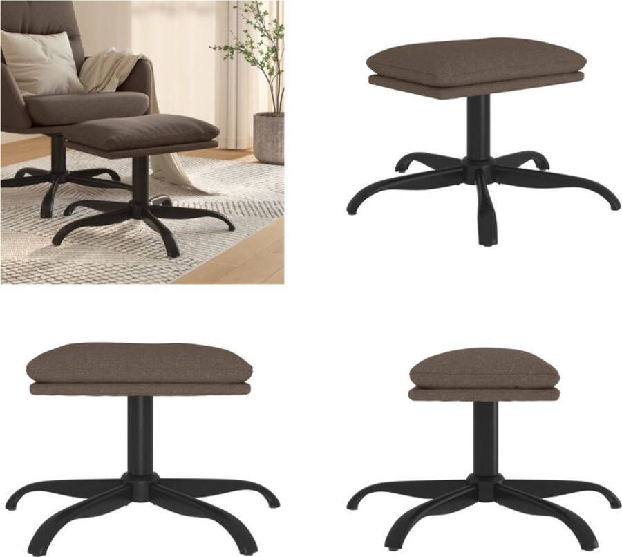 VidaXL Voetenbank 60x60x36 cm stof taupe Voetenbank Voetenbanken Voetenbankje Voetensteun