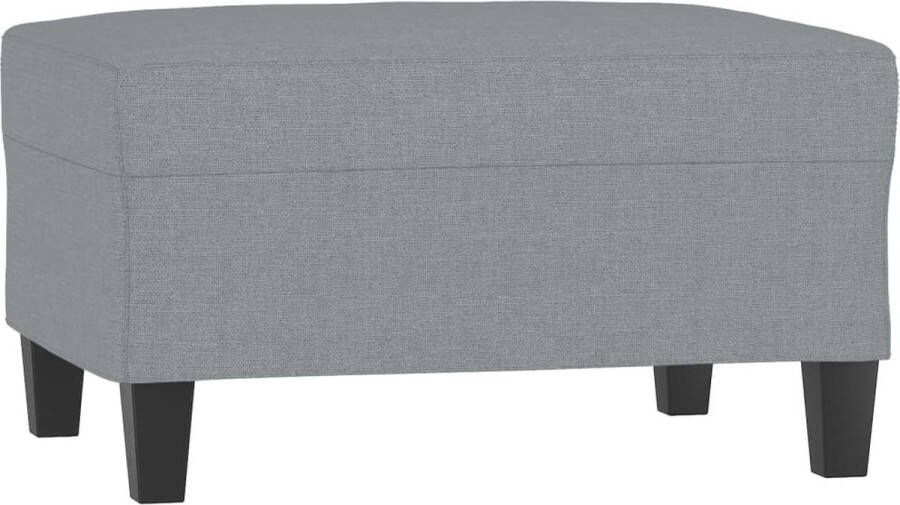 The Living Store Voetenbank 70x55x41 cm stof lichtgrijs Voetenbank Stoffen Voetenbank Grijze Voetenbank Kleine Voetenbank Loungevoetbank - Foto 3