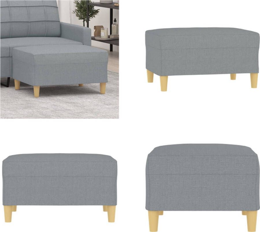 The Living Store Voetenbank 70x55x41 cm stof lichtgrijs Voetenbank Stoffen Voetenbank Grijze Voetenbank Kleine Voetenbank Loungevoetbank - Foto 4