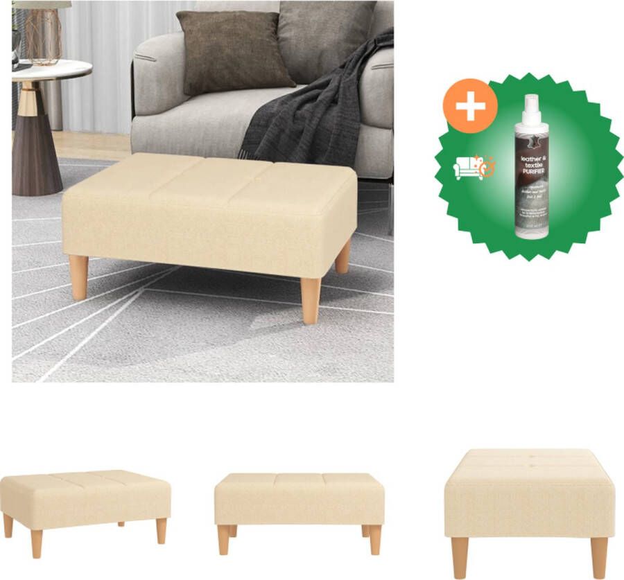VidaXL Voetenbank 78 x 56 x 32 cm Crème Voetenbankje Inclusief Reiniger