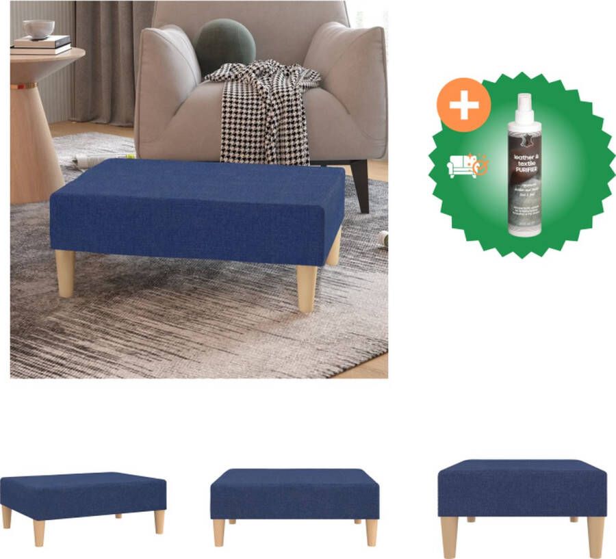 VidaXL Voetenbank blauw 78 x 56 x 32 cm stoffen bekleding kunststof multiplex montage vereist Voetenbankje Inclusief Reiniger - Foto 2