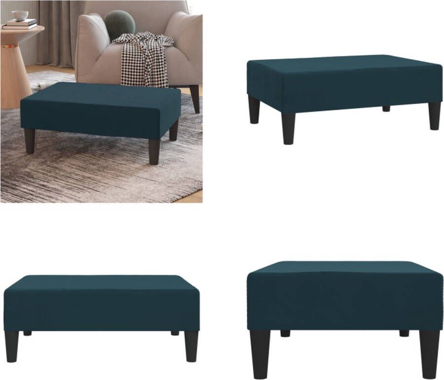 VidaXL Voetenbank 78x56x32 cm fluweel blauw Voetenbank Voetenbanken Voetensteun Voetensteunen
