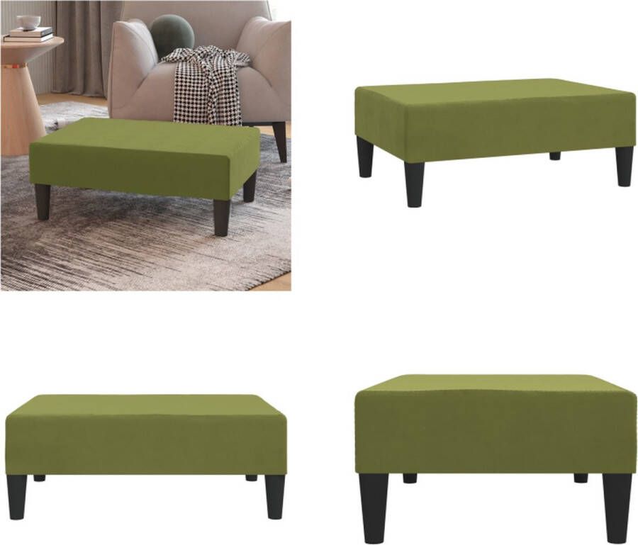 VidaXL Voetenbank 78x56x32 cm fluweel lichtgroen Voetenbank Voetenbanken Voetensteun Voetensteunen