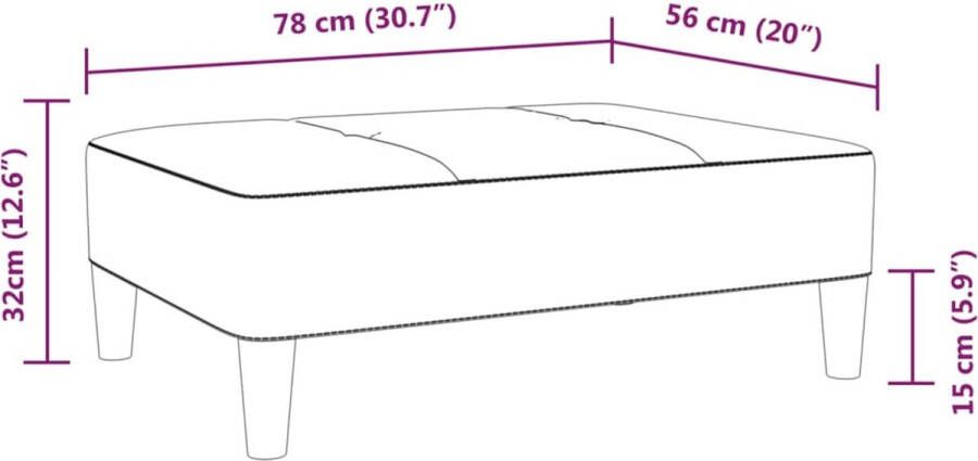 VidaXL Voetenbank 78x56x32 cm kunstleer grijs