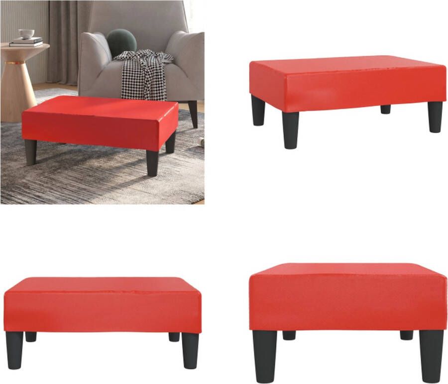VidaXL Voetenbank 78x56x32 cm kunstleer rood Voetenbank Voetenbanken Voetensteun Voetensteunen
