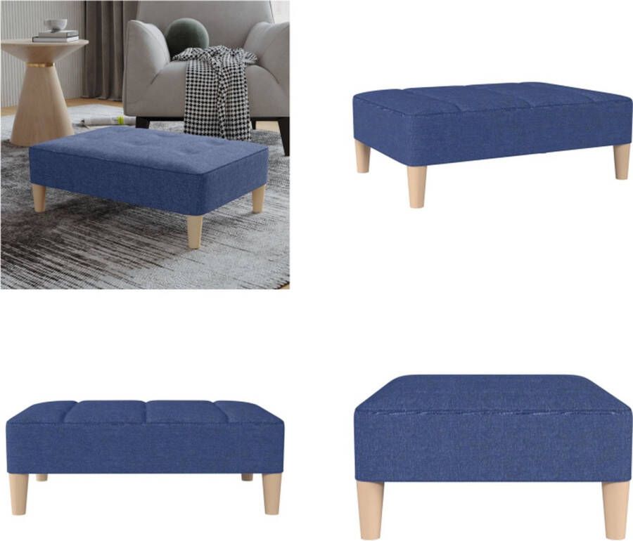 VidaXL Voetenbank 78x56x32 cm stof blauw Voetenbank Voetenbanken Voetensteun Voetensteunen - Foto 2
