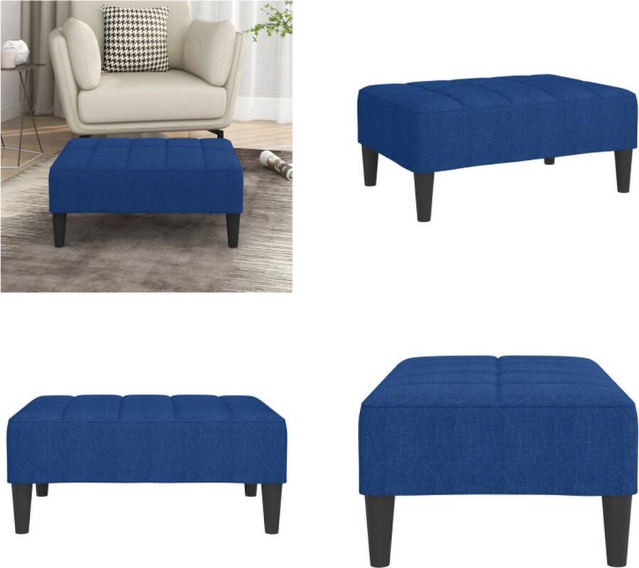 VidaXL Voetenbank 78x56x32 cm stof blauw Voetenbank Voetenbanken Voetensteun Voetensteunen