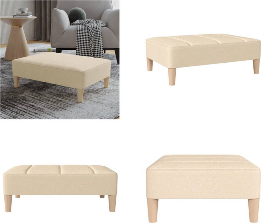 VidaXL Voetenbank 78x56x32 cm stof crèmekleurig Voetenbank Voetenbanken Poef Voetensteun