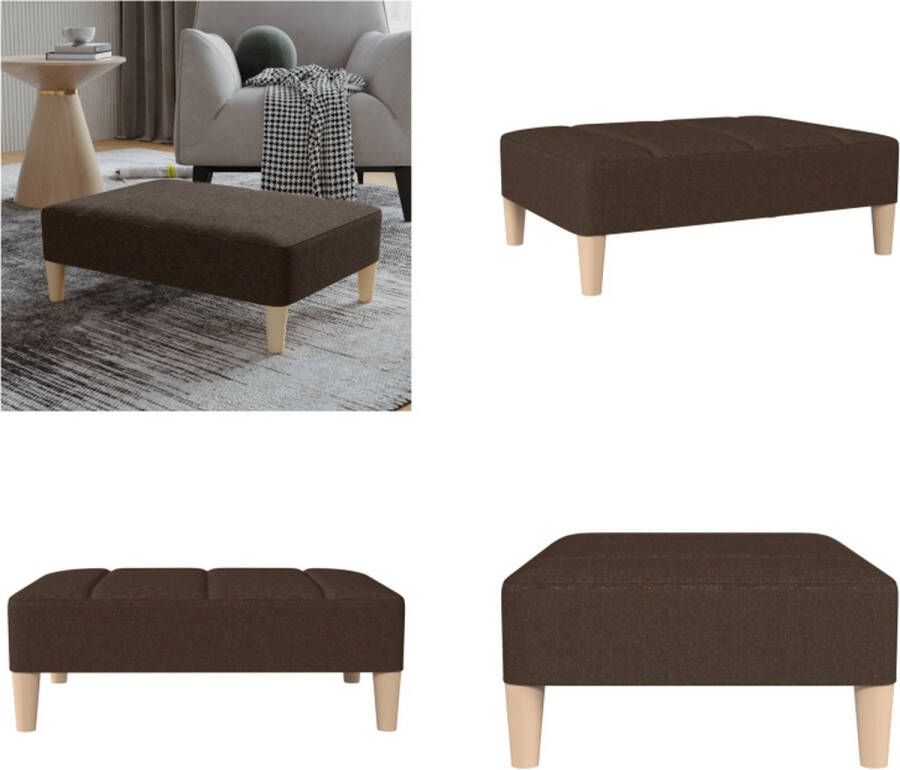 VidaXL Voetenbank 78x56x32 cm stof donkerbruin Voetenbank Voetenbanken Poef Voetensteun