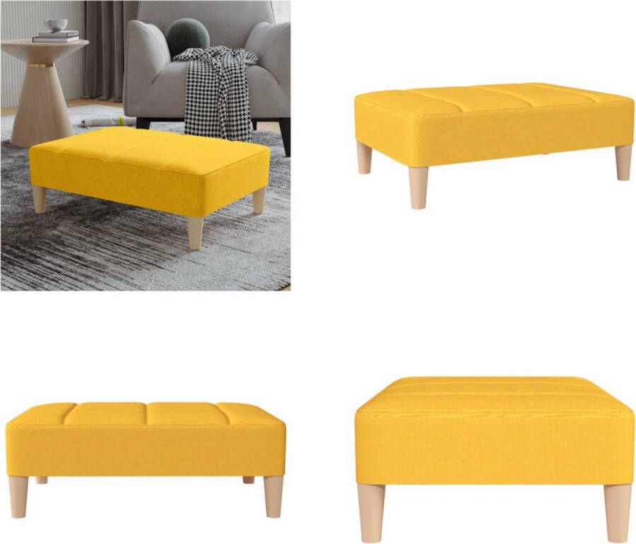 VidaXL Voetenbank 78x56x32 cm stof geel Voetenbank Voetenbanken Poef Voetensteun - Foto 1