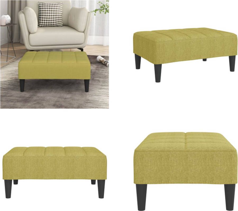 VidaXL Voetenbank 78x56x32 cm stof groen Voetenbank Voetenbanken Voetensteun Voetensteunen - Foto 2