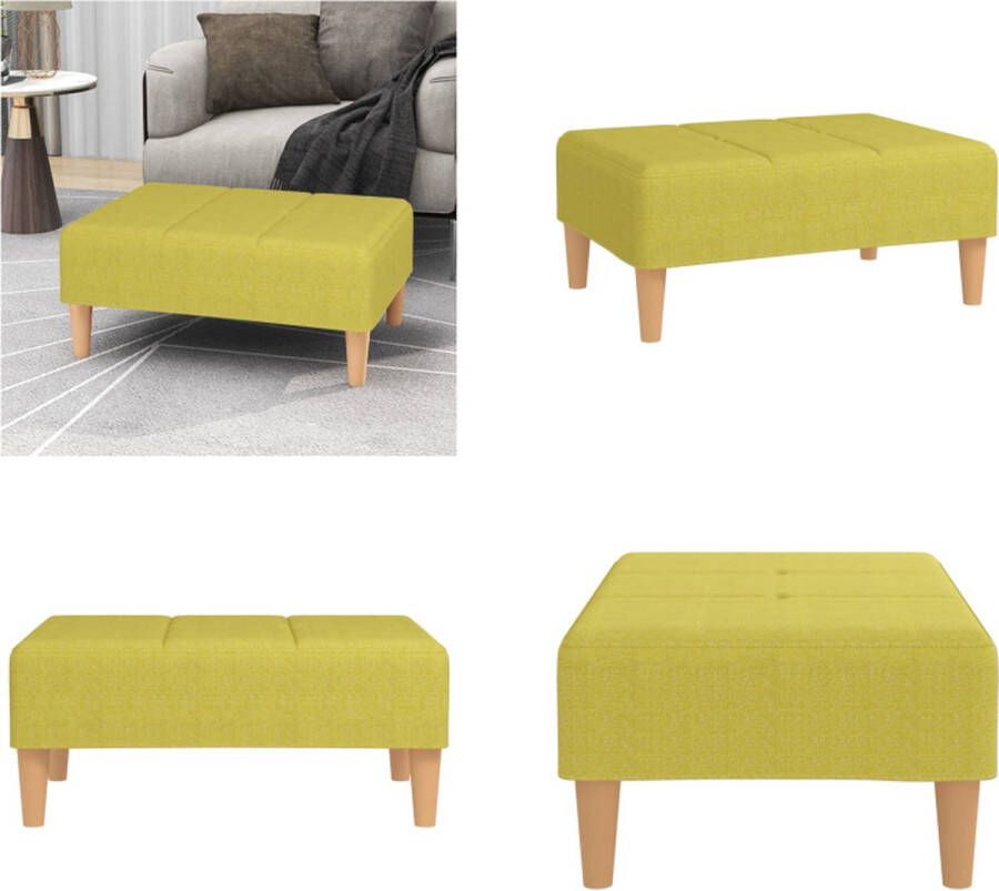 VidaXL Voetenbank 78x56x32 cm stof groen Voetenbank Voetenbanken Voetensteun Voetensteunen