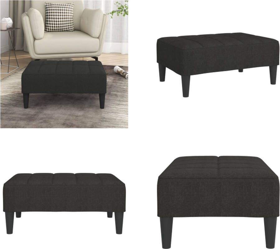 VidaXL Voetenbank 78x56x32 cm stof zwart Voetenbank Voetenbanken Voetensteun Voetensteunen