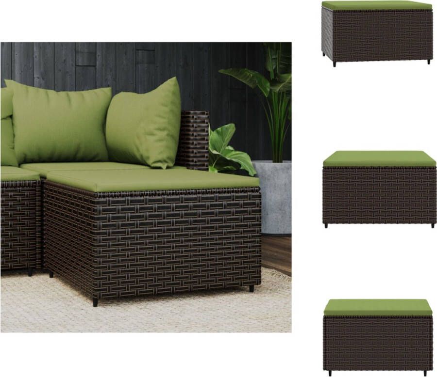 vidaXL Voetenbank Brown 55 x 55 x 31 cm Weatherproof PE-rattan and Steel Frame Poef