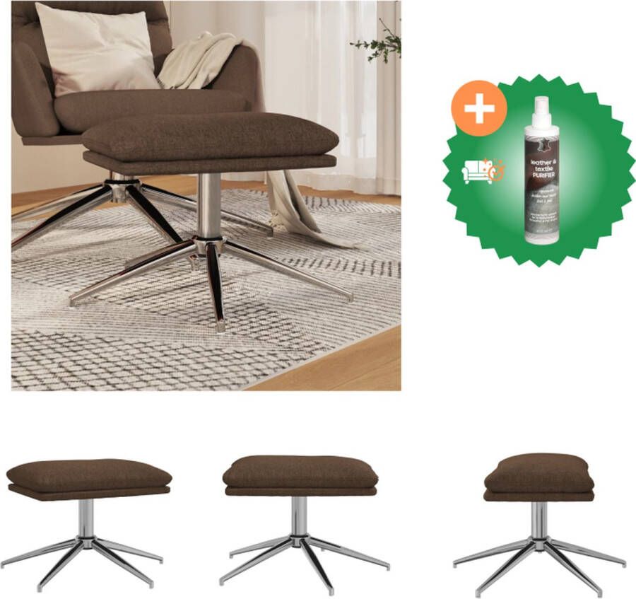 VidaXL Voetenbank Bruin 60 x 60 x 35 cm Stoffen bekleding Metalen poten Montage vereist Voetenbankje Inclusief Reiniger