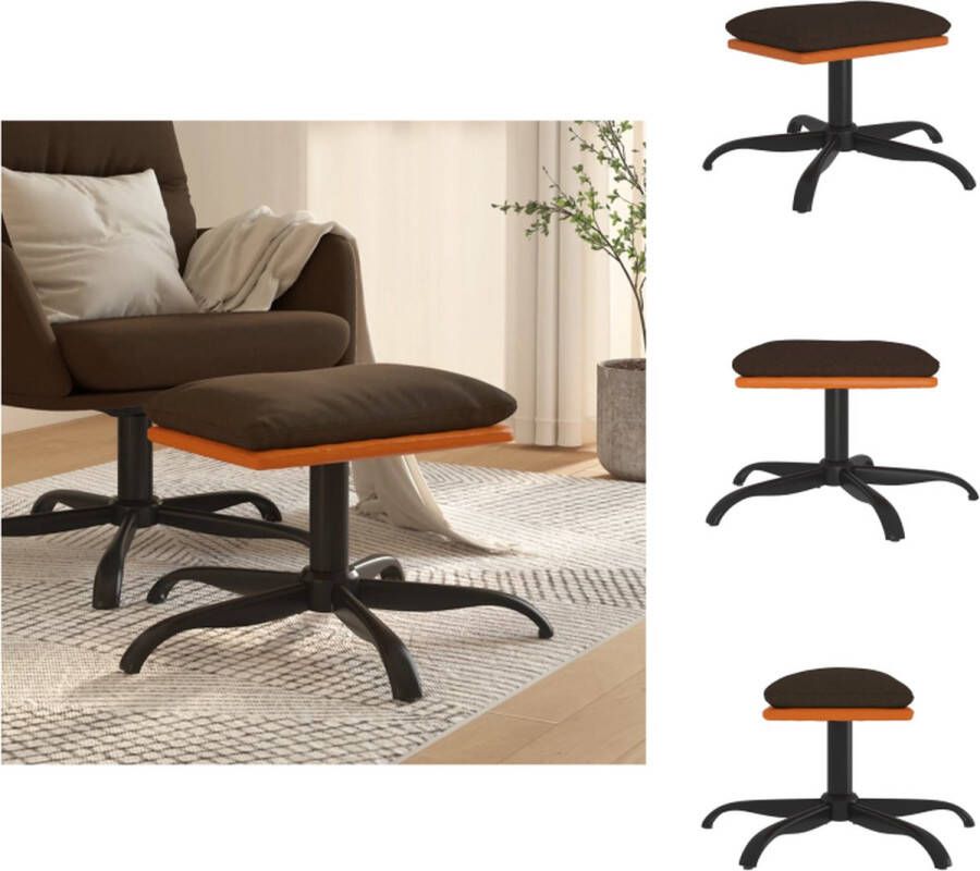 VidaXL Voetenbank Voetenbanken Voetenbankje Voetensteun Voetenbank 60x60x36 cm stof en kunstleer bruin - Foto 3