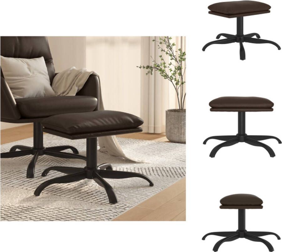 VidaXL Voetenbank Voetenbanken Voetenbankje Voetensteun Voetenbank 60x60x36 cm kunstleer bruin - Foto 3