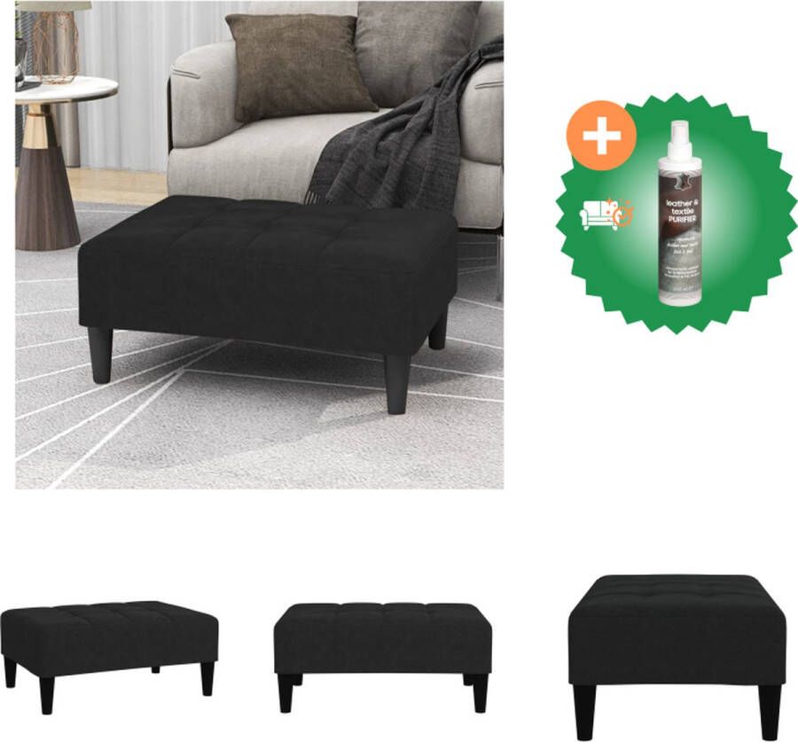VidaXL Voetenbank Comfort Woonaccessoires 78x55x32 cm Zwart Krukje Inclusief Reiniger