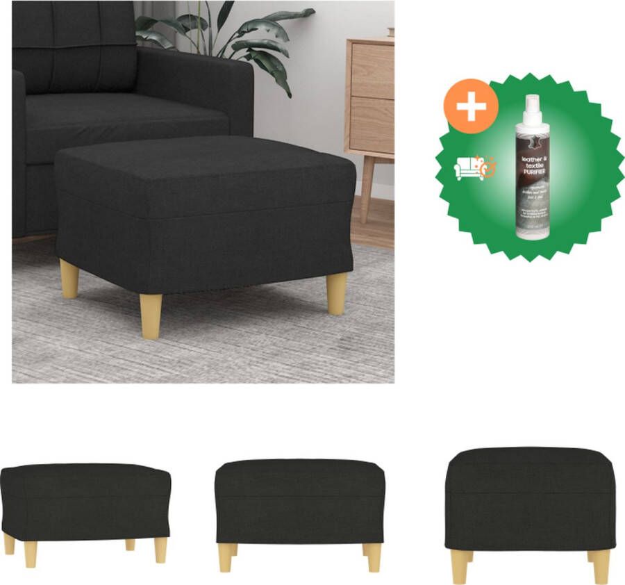 VidaXL Voetenbank Comfortabel en stabiel Zwart 60 x 50 x 41 cm Duurzaam materiaal Voetenbankje Inclusief Reiniger