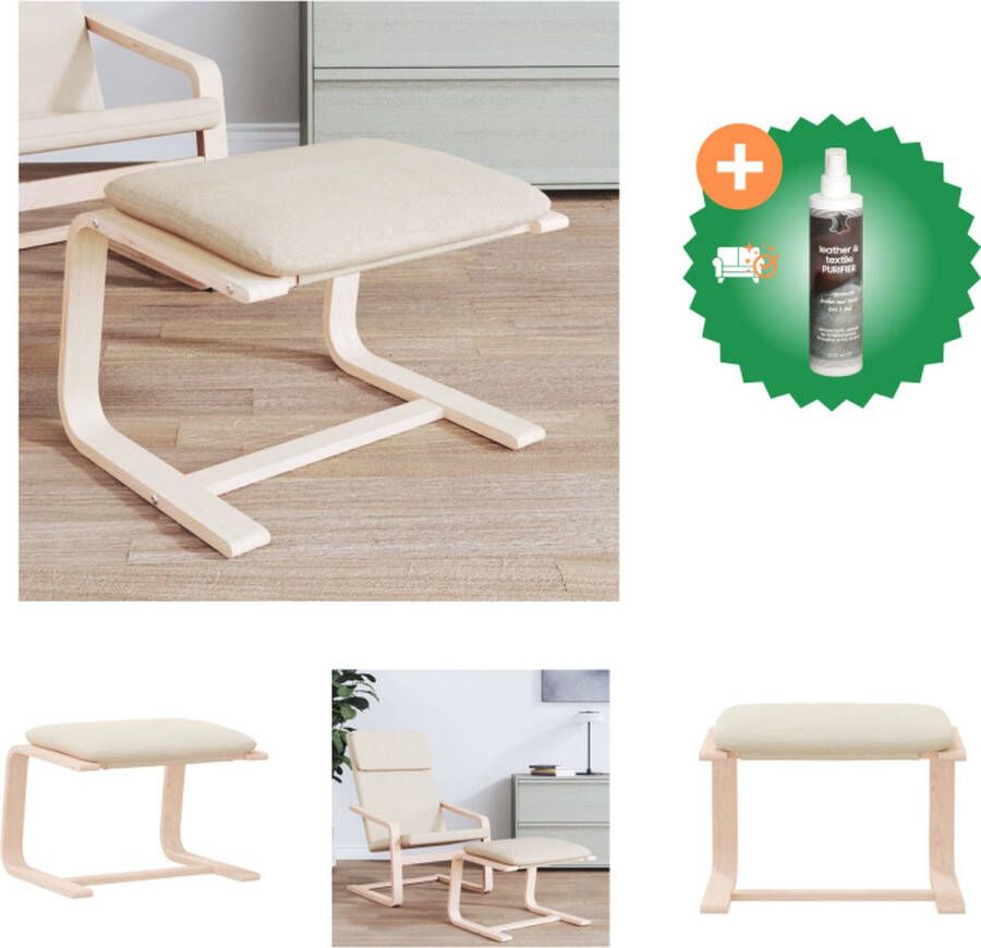 VidaXL Voetenbank Crème 51 x 41 x 40 cm Stabiel frame Duurzaam materiaal Voetenbankje Inclusief Reiniger