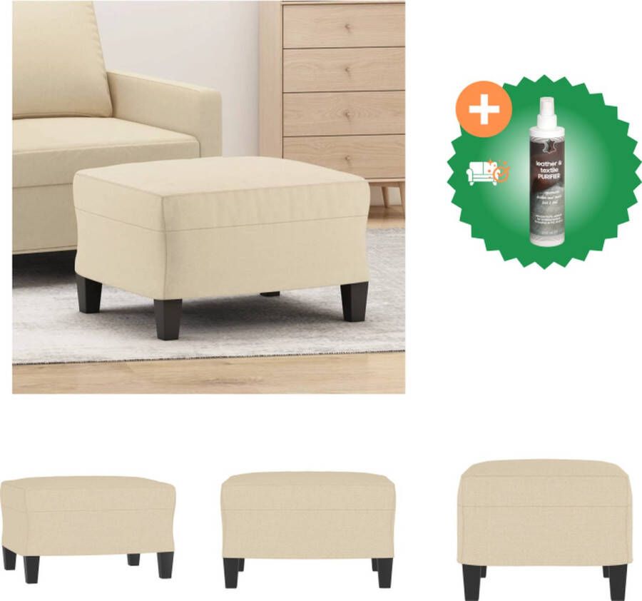 VidaXL Voetenbank Crème 60 x 50 x 41 cm Duurzaam materiaal Voetenbankje Inclusief Reiniger